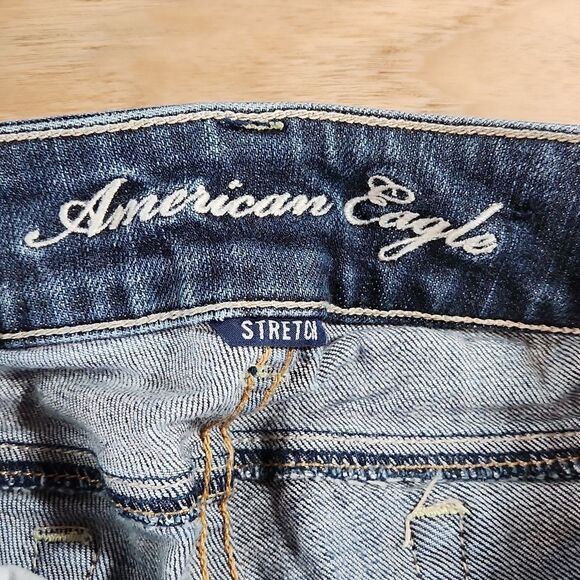 🐞American Eagle Blue Stretch Artist Bootcut Jeans Size 6/28 - Picture 10 of 12